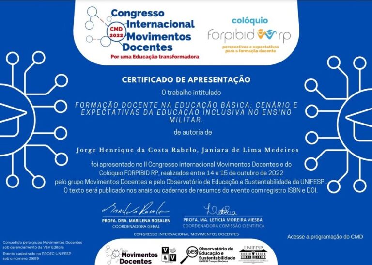 Formação docente na educação básica: cenário e expectativas da educação inclusiva no Ensino Militar