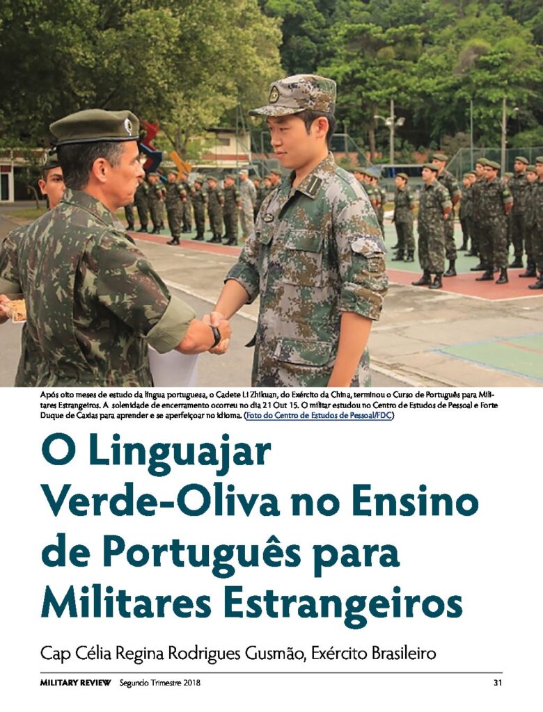 O Linguajar Verde-Oliva no Ensino de Português para Militares Estrangeiros