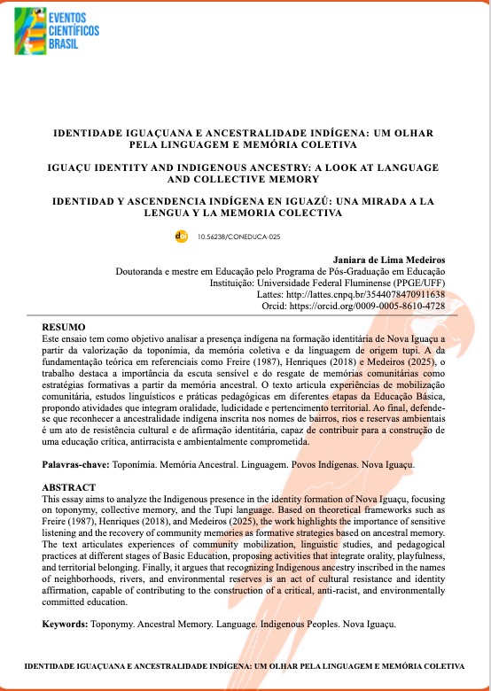 Identidade iguaçuana e ancestralidade indígena - um olhar pela linguagem e memória coletiva