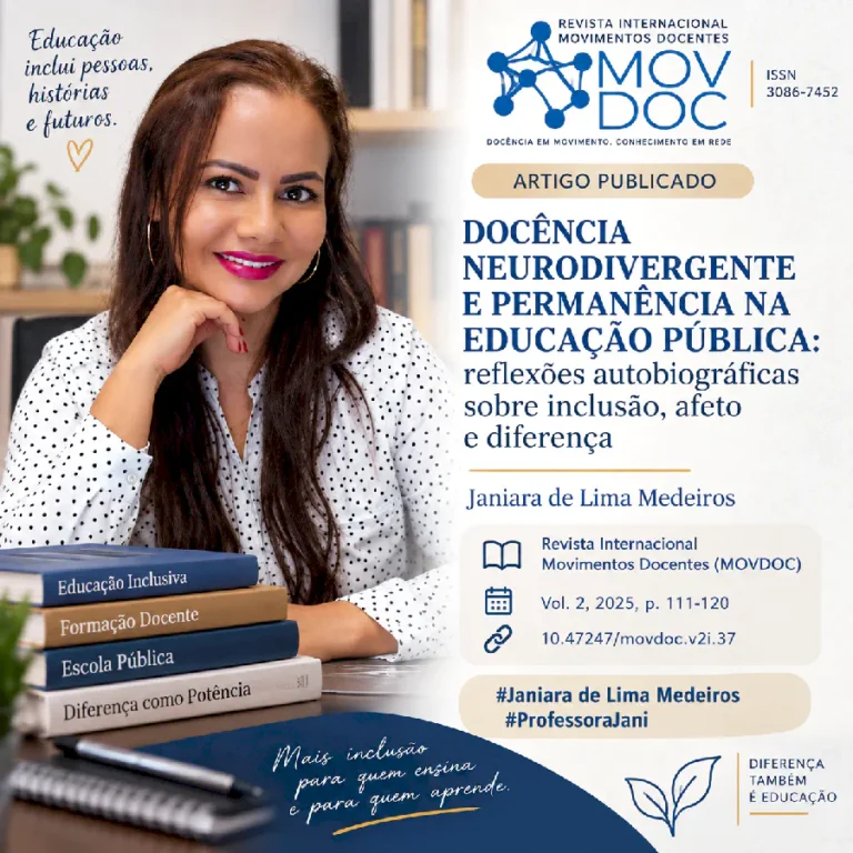 Docência neurodivergente e permanência na educação pública: reflexões autobiográficas sobre inclusão, afeto e diferença.